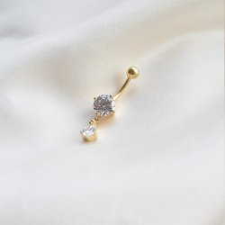 "Carmela" navlepiercing med dr�be og zirkonia