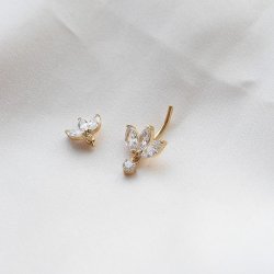 "Marietta" sommerfugl navlepiercing med zirkonia