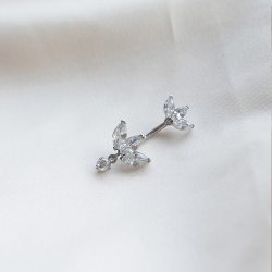 "Marietta" sommerfugl navlepiercing med zirkonia