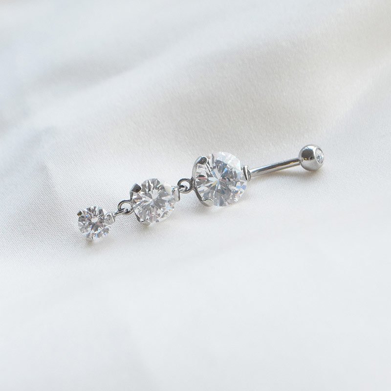 "Melinda" navlepiercing med zirkonia