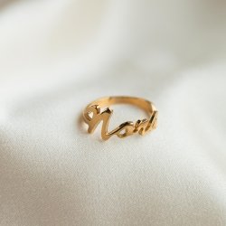  Hndlavet navne ring i guld, lavet personligt til dig