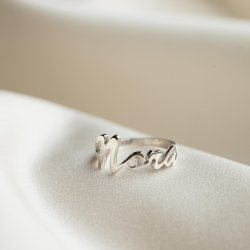 Handmade name ring in silver, made personal to you