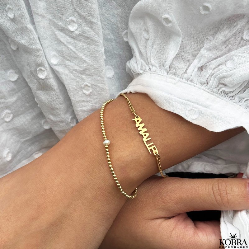 "Manhattan" hndlavet guld navne armbnd, 2 mm panzerkde