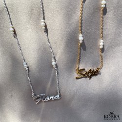 "Midsommar" guld navnehalskde - hndlavet til dig!