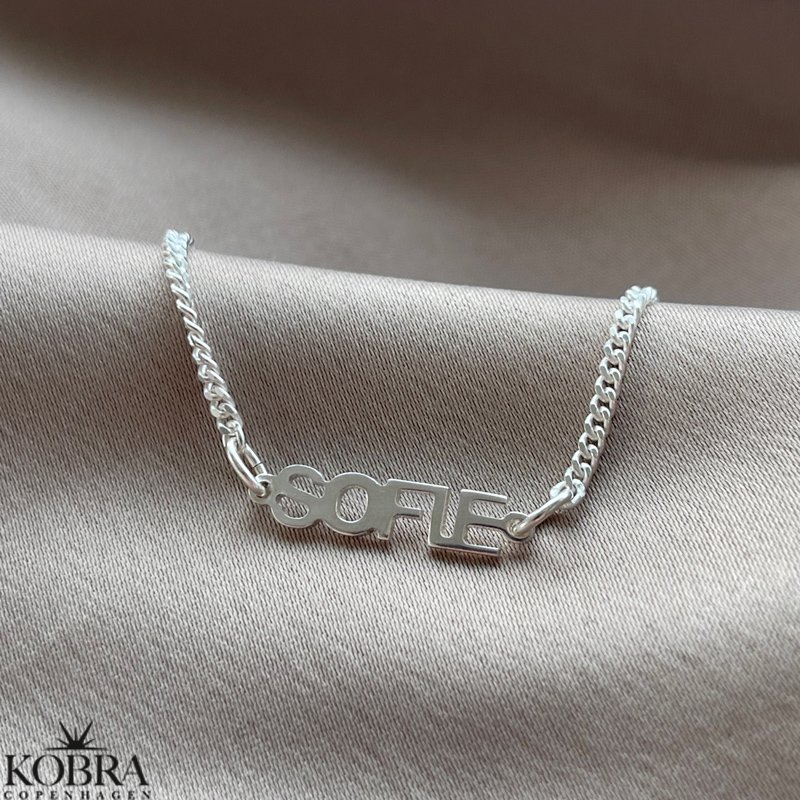 "Manhattan" sterling slv navnehalskde med panzerkde