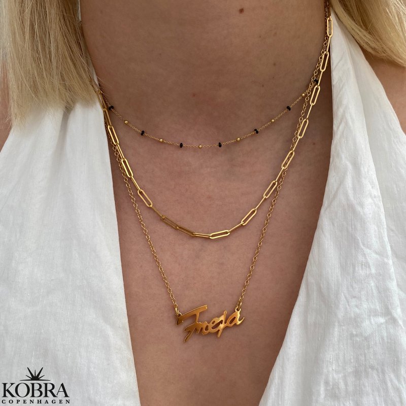 "Alba" ball necklace with colored enamel balls in gilt