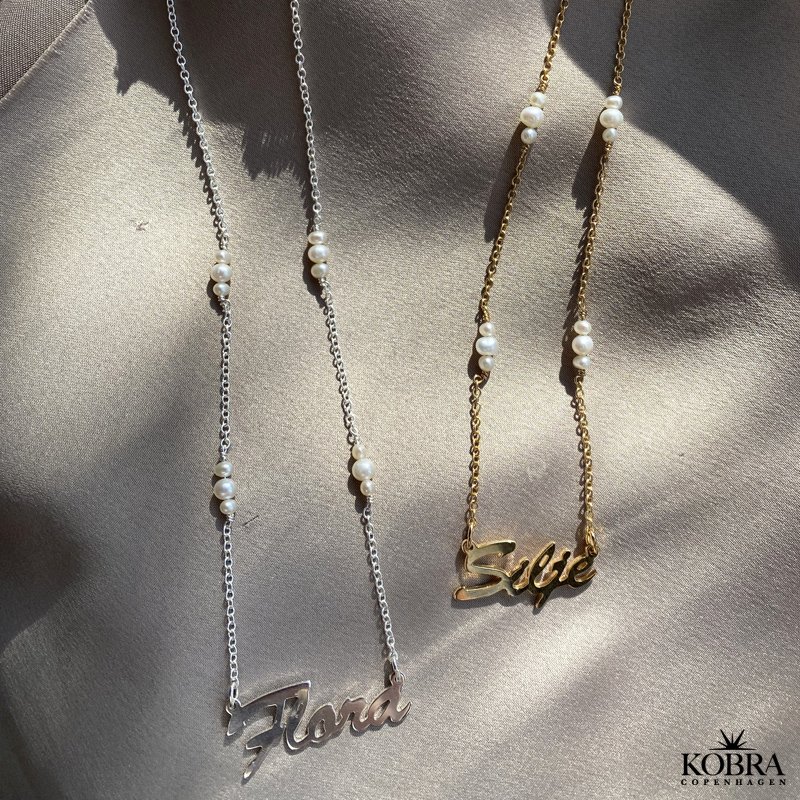 "Midsommar" guld navnehalskde - hndlavet til dig!