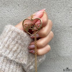 "Sweetheart" 18 karat forgyldt hjerte navnehalskde