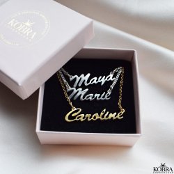 "Saga" Håndlavet navnehalskæde i guld