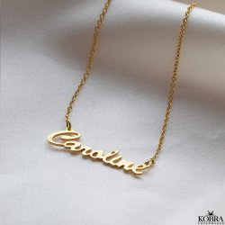 "Saga" Håndlavet navnehalskæde i guld