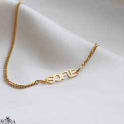 "Manhattan" guld navnehalskde med panzerkde