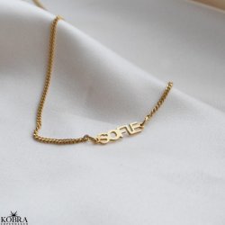 "Manhattan" guld navnehalskde med panzerkde