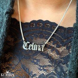 "Bronx" 18 karat forgyldt navnehalskde med dit navn samt 2mm. panzerkde