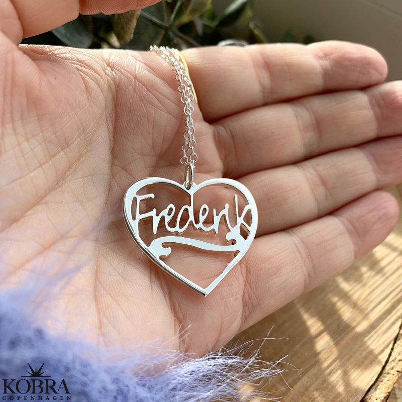 "Sweetheart" 18 karat forgyldt hjerte navnehalskde