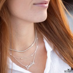 "Clinton" 3mm panzer halskde i sterling slv