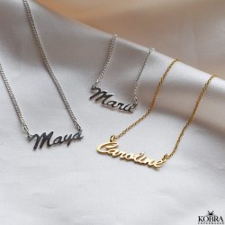 "Saga" Håndlavet navnehalskæde i guld