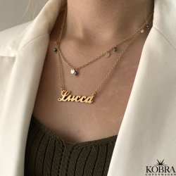 Konfirmationssmykke - navnehalskde i guld med dit navn