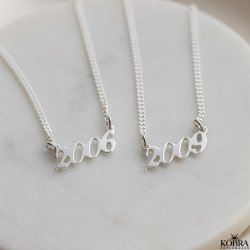 "Chicago" silvernecklace with your year
