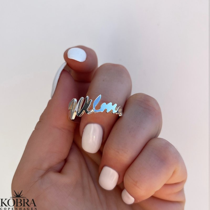 Handmade name ring in silver, made personal to you