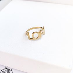 "Soho" handmade ring with your name in gold