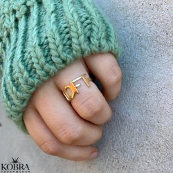 "Soho" handmade ring with your name in gold