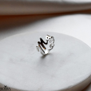 Handmade name ring in silver, made personal to you
