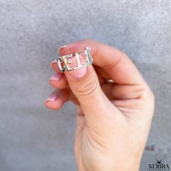 "Soho" ring with name in silver