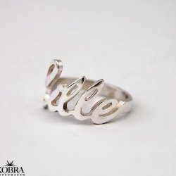Handmade name ring in silver, made personal to you