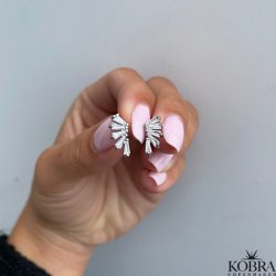 "Nia" slv reringe med hvide sten