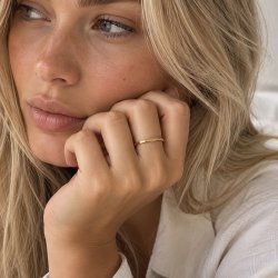 "Nikoline" 18 karat forgyldt ring med facetter
