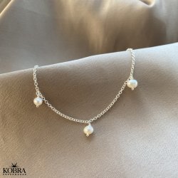 "Noella" slv ankelkde med 5 perler