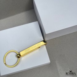 Nøglering / oplukker i guld, med mulighed for personlig gravering