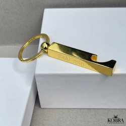 Nøglering / oplukker i guld, med mulighed for personlig gravering