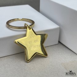 Nglering med kmpe guldstjerne, med mulighed for personlig gravering