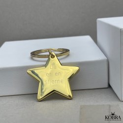 Nglering med kmpe guldstjerne, med mulighed for personlig gravering