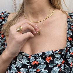 "Nugget" halskde i forgyldt med fine detaljer 