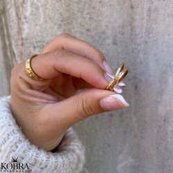 "Hattie" 18 karat forgyldt hammerslet 3i1 ring