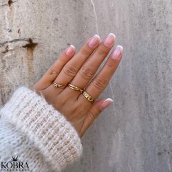 "Hattie" 18 karat forgyldt hammerslet 3i1 ring