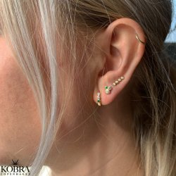 "Brazil" forgyldte restikker med farvet sten