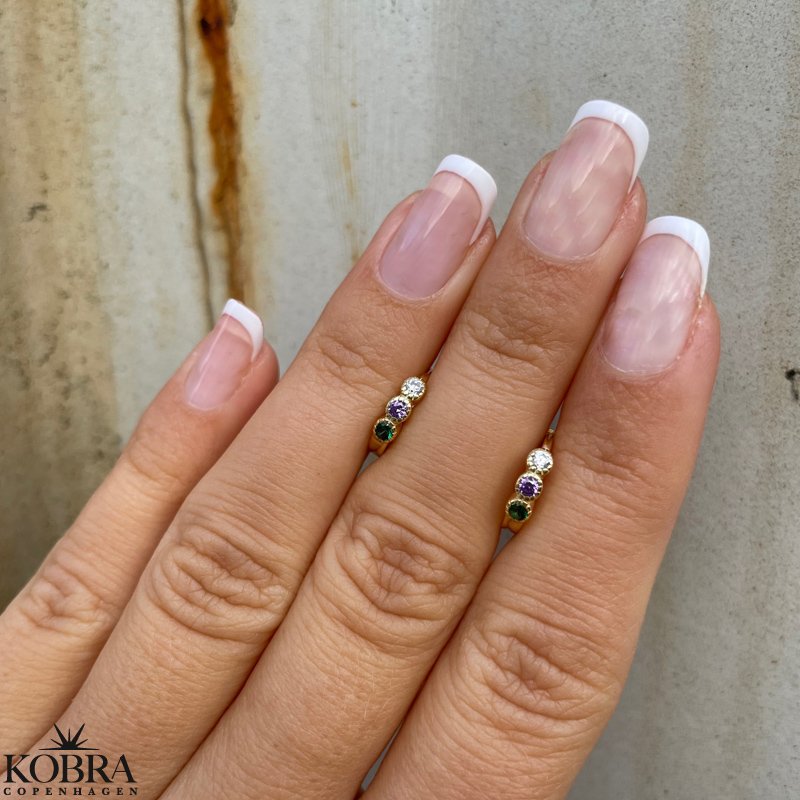 "Brazil" forgyldte hoops med farvet sten