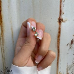 "Brazil" forgyldte restikker med farvet sten