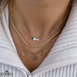 "Brazil" gold-plated necklace with colored stones