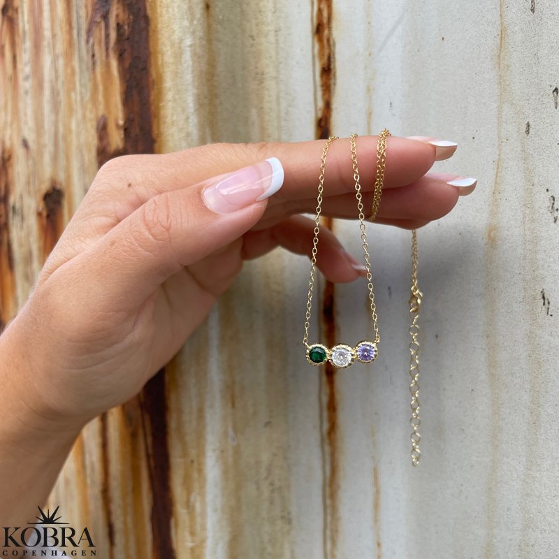 "Brazil" gold-plated necklace with colored stones