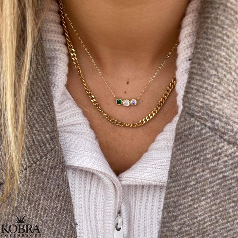 "Clinton" 4 mm. gold panzer necklace