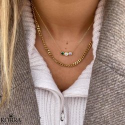 "Brazil" gold-plated necklace with colored stones