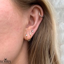 "India" guld rering med kde til 2 huller