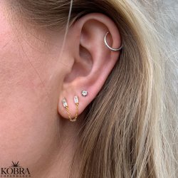 "India" guld rering med kde til 2 huller