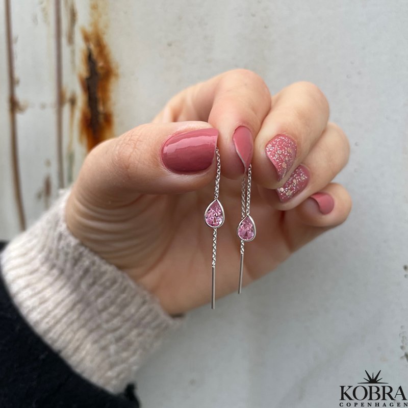 "Serina" slv reringe / retrde med hvide eller lyserde sten