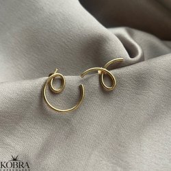 "Atom" 18karat forgyldte spiral reringe