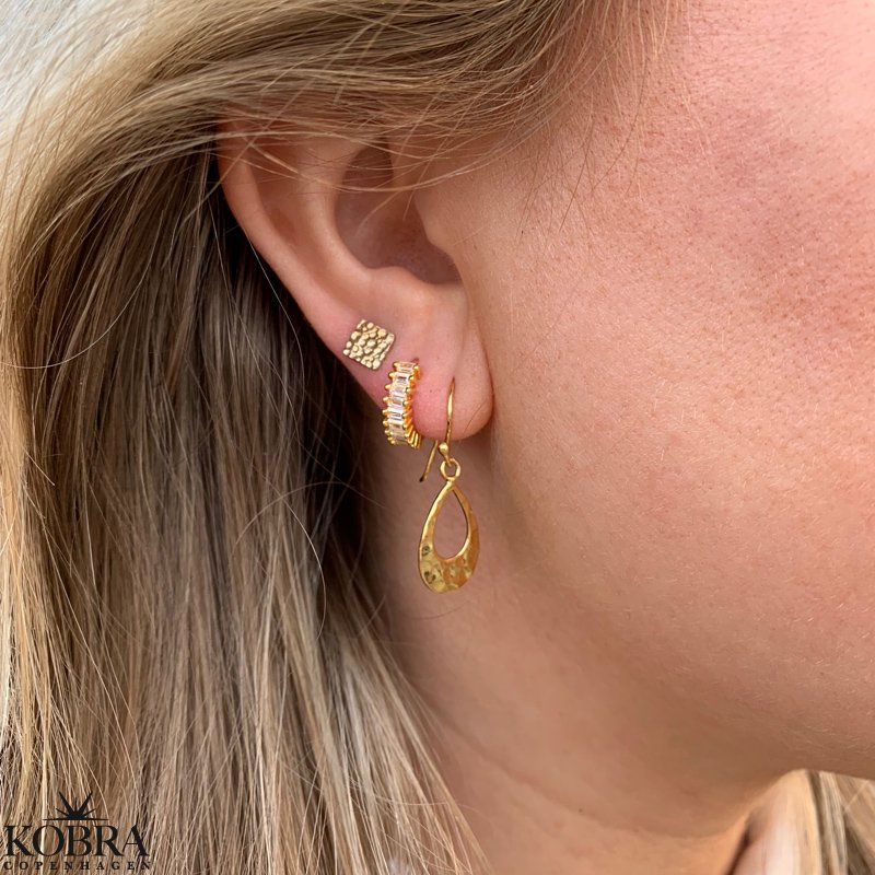 "Vivian" hammerslet drbe reringe i 14 karat forgyldt